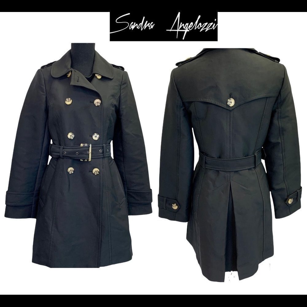 SANDRA Angelozzi NWOT Black trenchcoat size 30/XS